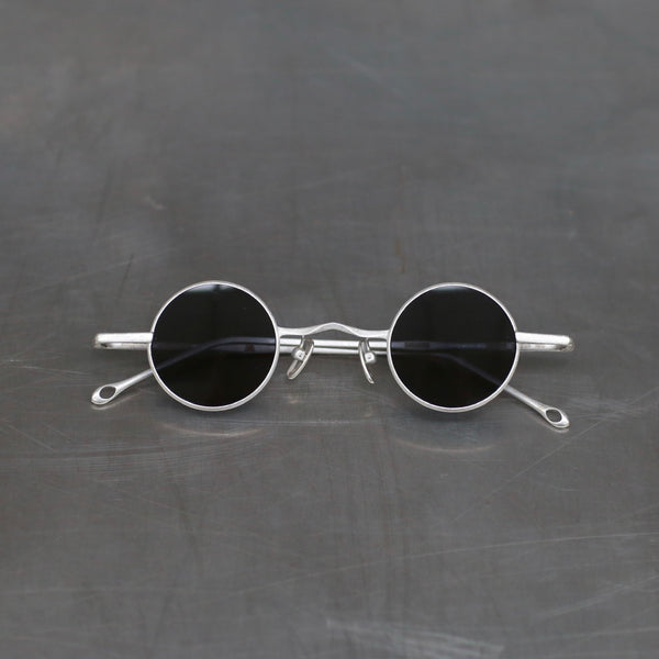 Rigards sterling silver high-level handmade glasses, ultra-thin frame, delicate work, RG1098AG series collection, RG-RG1098AG-CYWLKSHP, sterling silver textured frame, dark gray lens